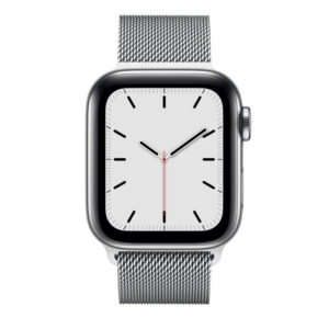 Apple Watch Series 5 Ban Thep Trang 600x600 - Apple Watch Series 5 LTE 40mm viền thép dây thép