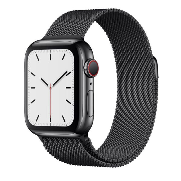 Apple Watch Series 5 Thep Den 600x600 - Apple Watch Series 5 LTE 40mm viền thép dây thép