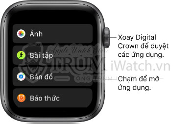 mo ung dung o che do xem danh sach - Hướng dẫn cách mở ứng dụng trên đồng hồ Apple Watch