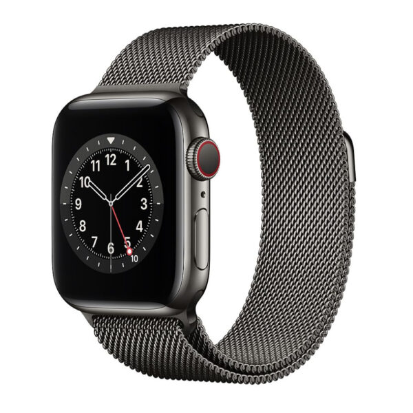 Apple Watch S6 Milanese Gray F 600x600 - Apple Watch Series 6 LTE 44mm (Thép Đen) - Open Box