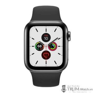 apple watch series 5 nhom den 600x600 - Apple Watch Series 5 GPS 44mm viền nhôm dây cao su - New