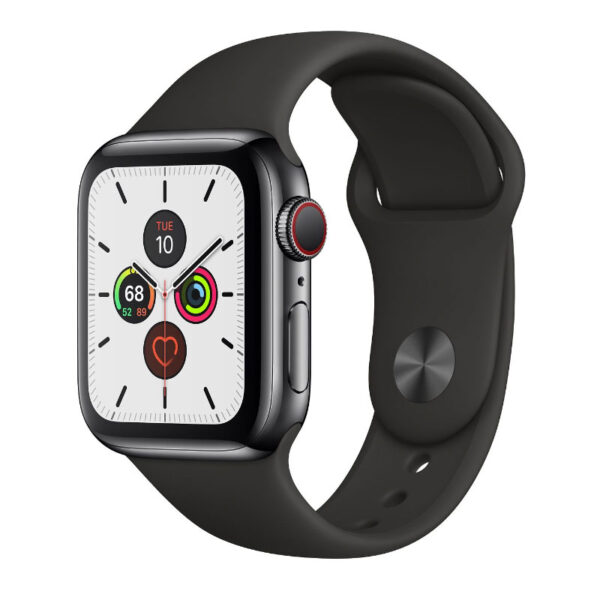 Apple Watch Series 5 Open Box Thep Den 600x600 - Apple Watch Series 5 40mm Thép dây cao su - Open Box