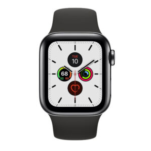 Apple Watch Series 5 OpenBox Thep Den 600x600 - Apple Watch Series 5 44mm Thép dây cao su - Open Box