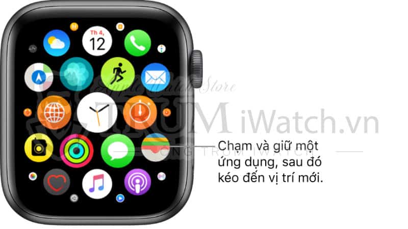 sap xep ung dung o che do xem luoi - Hướng dẫn cách sắp xếp và tải thêm ứng dụng mới cho Apple Watch