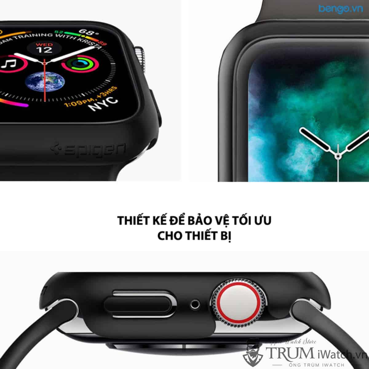 thiet ke bao ve toi uu - Ốp case Thin Fit Spigen cho Apple Watch (nhựa cứng)